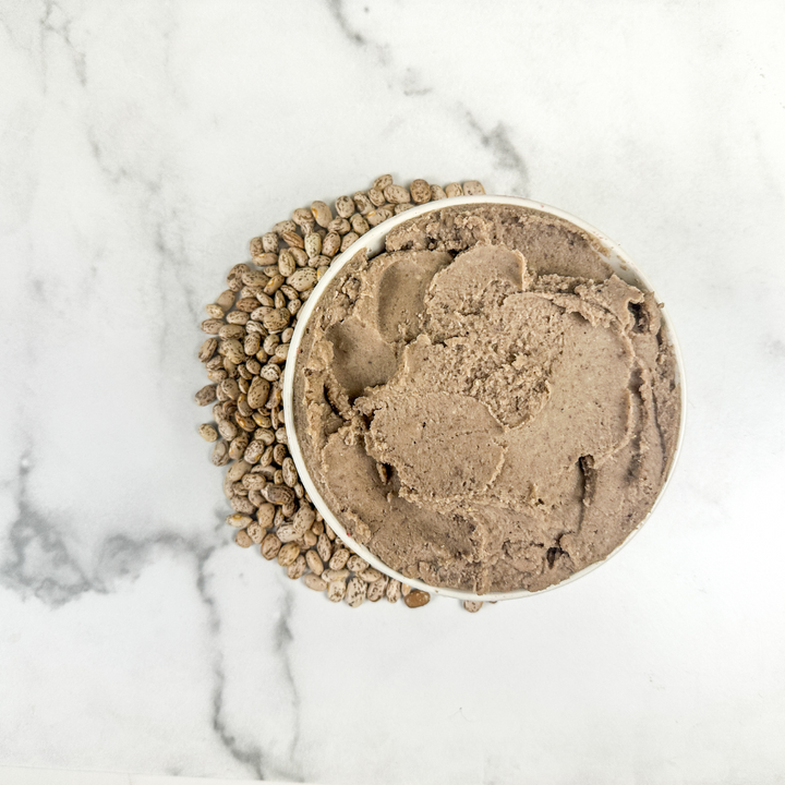 Refried beans made with pinto beans